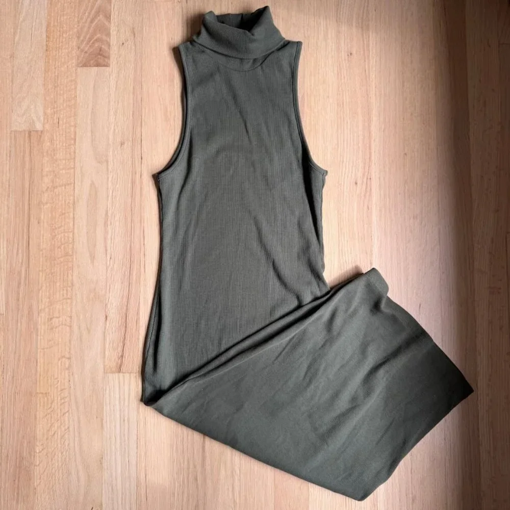 Zara Dress Turtleneck Sleeveless Green Size M - Picture 3 of 3